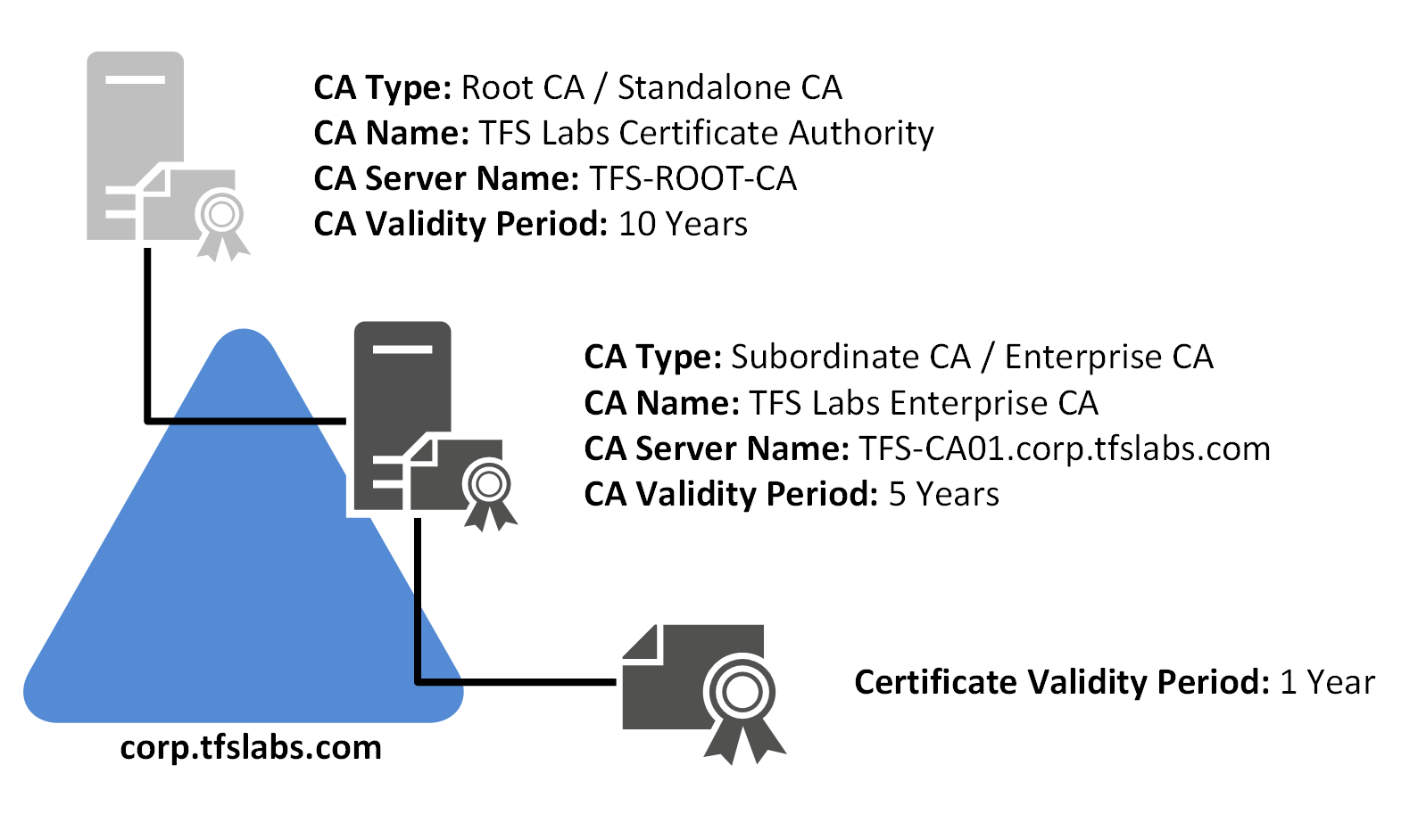 TFS Labs Certificate Authority Hierarchy